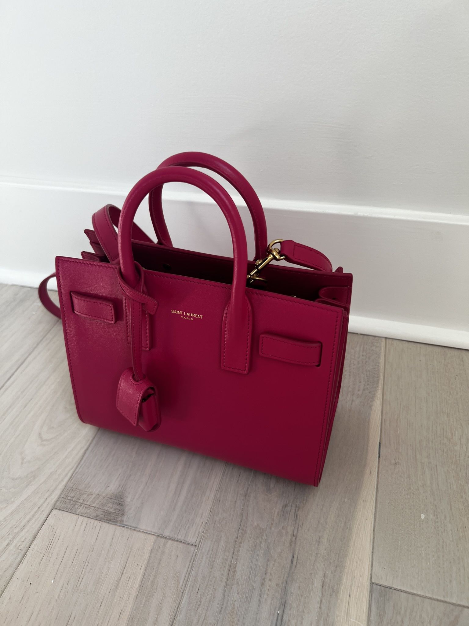 Saint Laurent Sac De Jour Bag Leather Small Pink for Sale in New