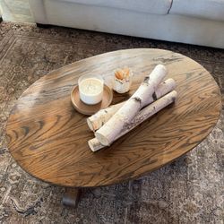 Solid Wood Dark Walnut Coffee Table – Refinished