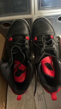 Air Jordan Black and Red Sneakers size 2y