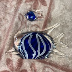 Glass Fish Figurines - Set of 2