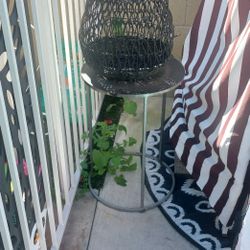 Silver Small Side Table For Outdoors Or indoors 