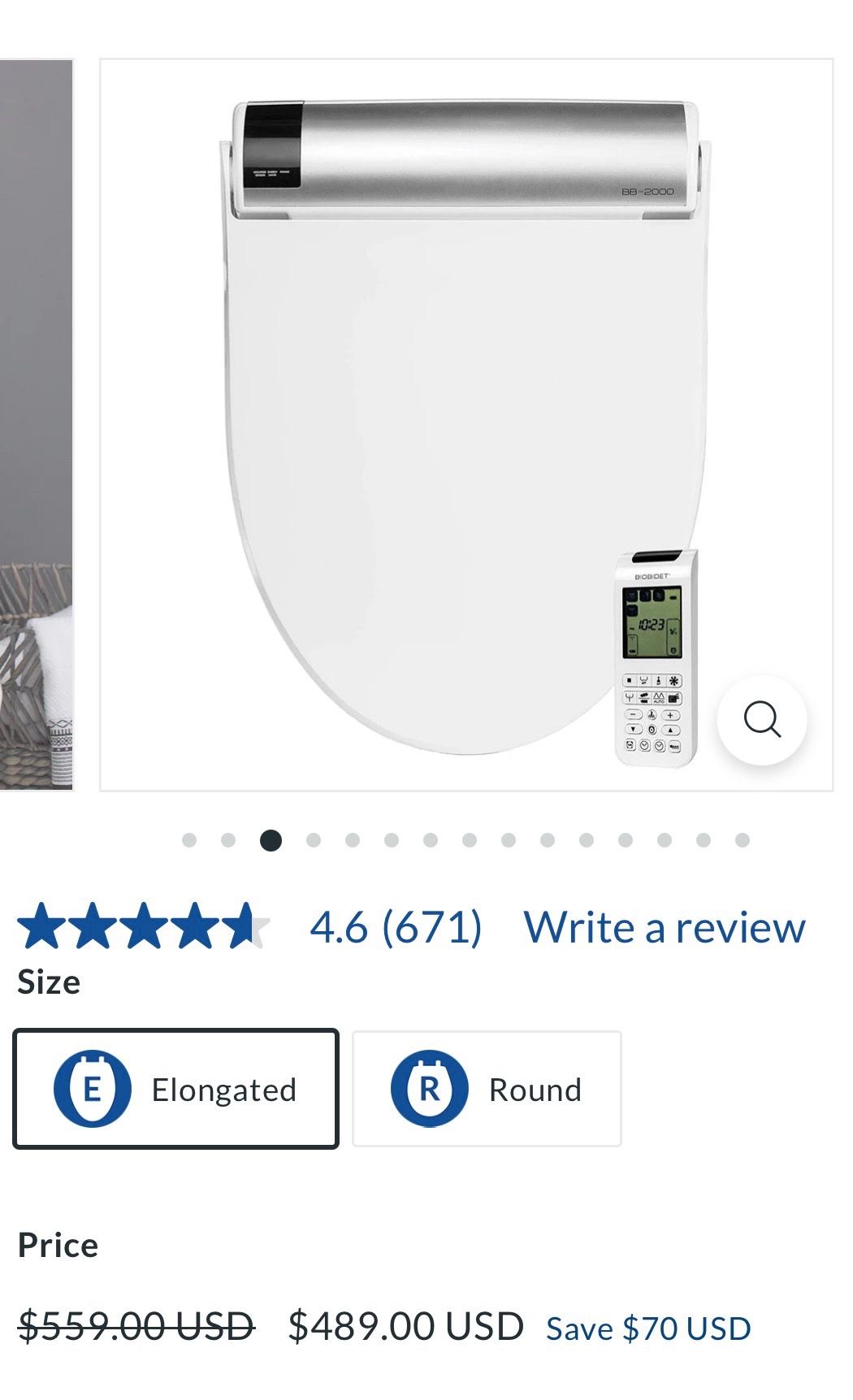 Brand New-BB-2000 Bidet Toilet Seat w/ Remote
