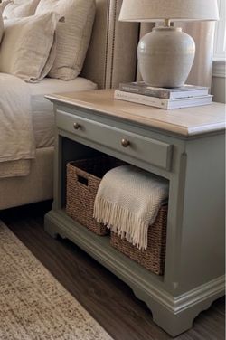 Pair of Drexel Nighstands | Open Shelf