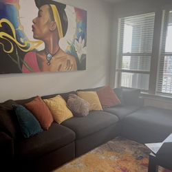 Gray Sectional Couch - LIKE NEW