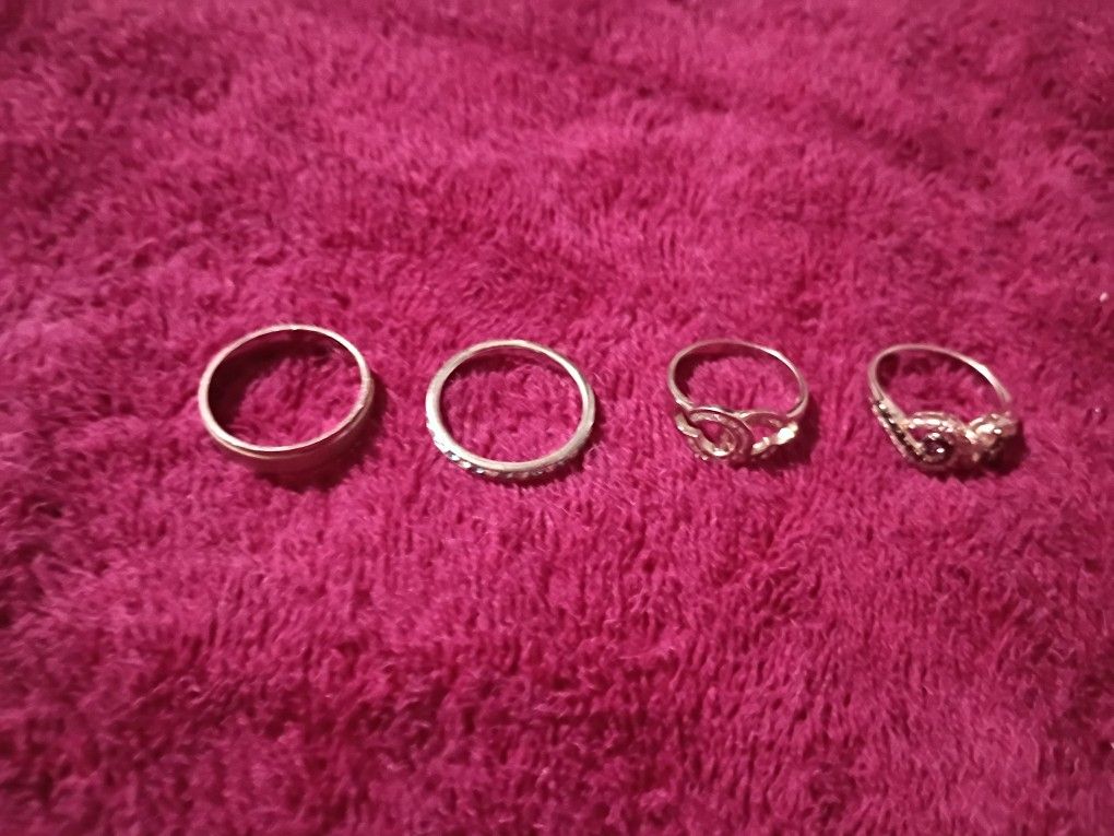 4 Rings Sterling Silver Rings New $45 For All 4