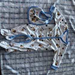 Baby Boy Pajama Set With Bib