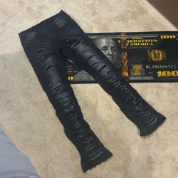 Stacked flared jeans