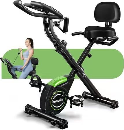 Folding Exercise Bike, 4 in 1 Stationary Magnetic Cycling Bicycle Upright Indoor