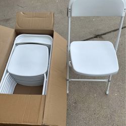 Commercial folding chairs, box of 10 chairs, new