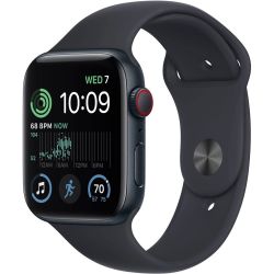 Apple Watch SE 2 GPS 44mm Midnight Aluminum Case with Midnight Sport Band - M/L