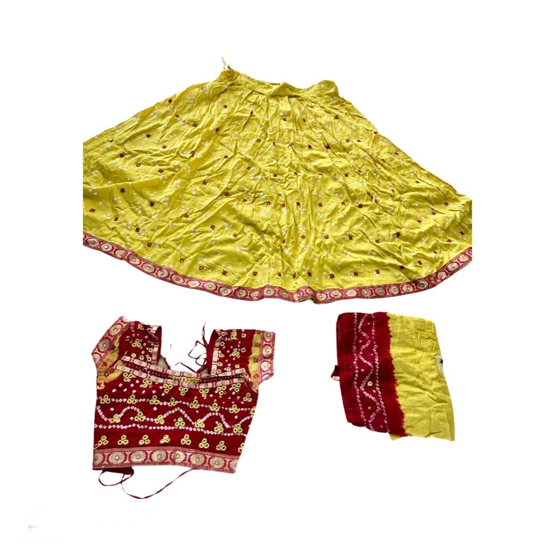 Indian Red Yellow Chanya Choli