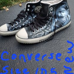 Tupac & Biggie on Converse Chuck Taylor All Star, Hand Painted, Mens Size 10.5. NEW
