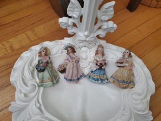 Set Of 4 Vintage Style Victorian Lady Resin Refrigerator Magnets