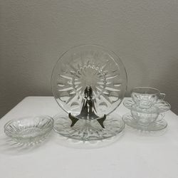Vintage French Cottage Glass Dinnerware Lot
