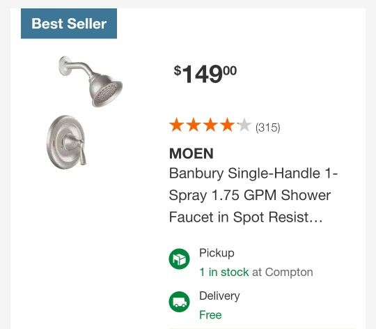 Moen Shower Fauset