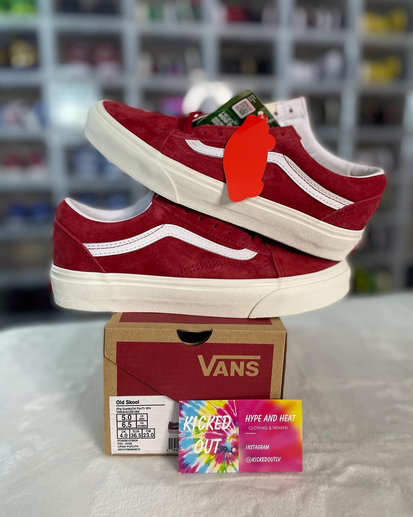 Red suede vans old skool sale