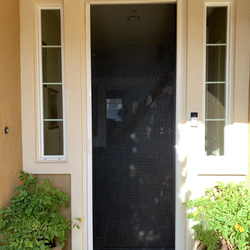 9’H clear view hidden screen slider door