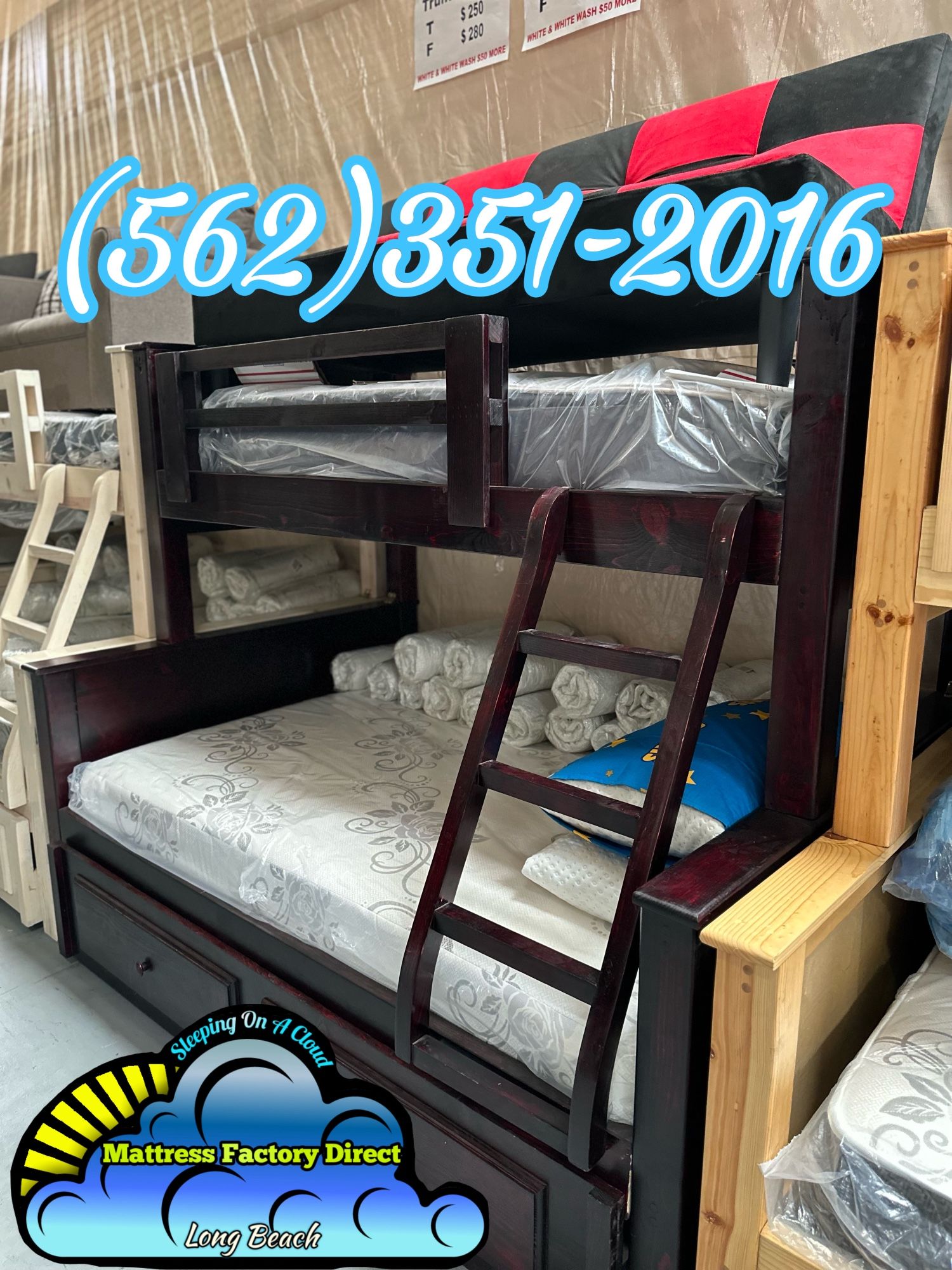 Twin Full Bunk Bed Cherry Litera Cama Bunk Bed Nueva