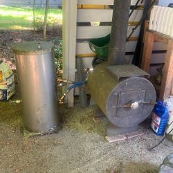Wood stove with hot water tank for tents and camping for hunting