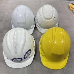 4 hard hats