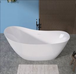 51" Acrylic Freestanding Single Slipper Soaking Bathtub White