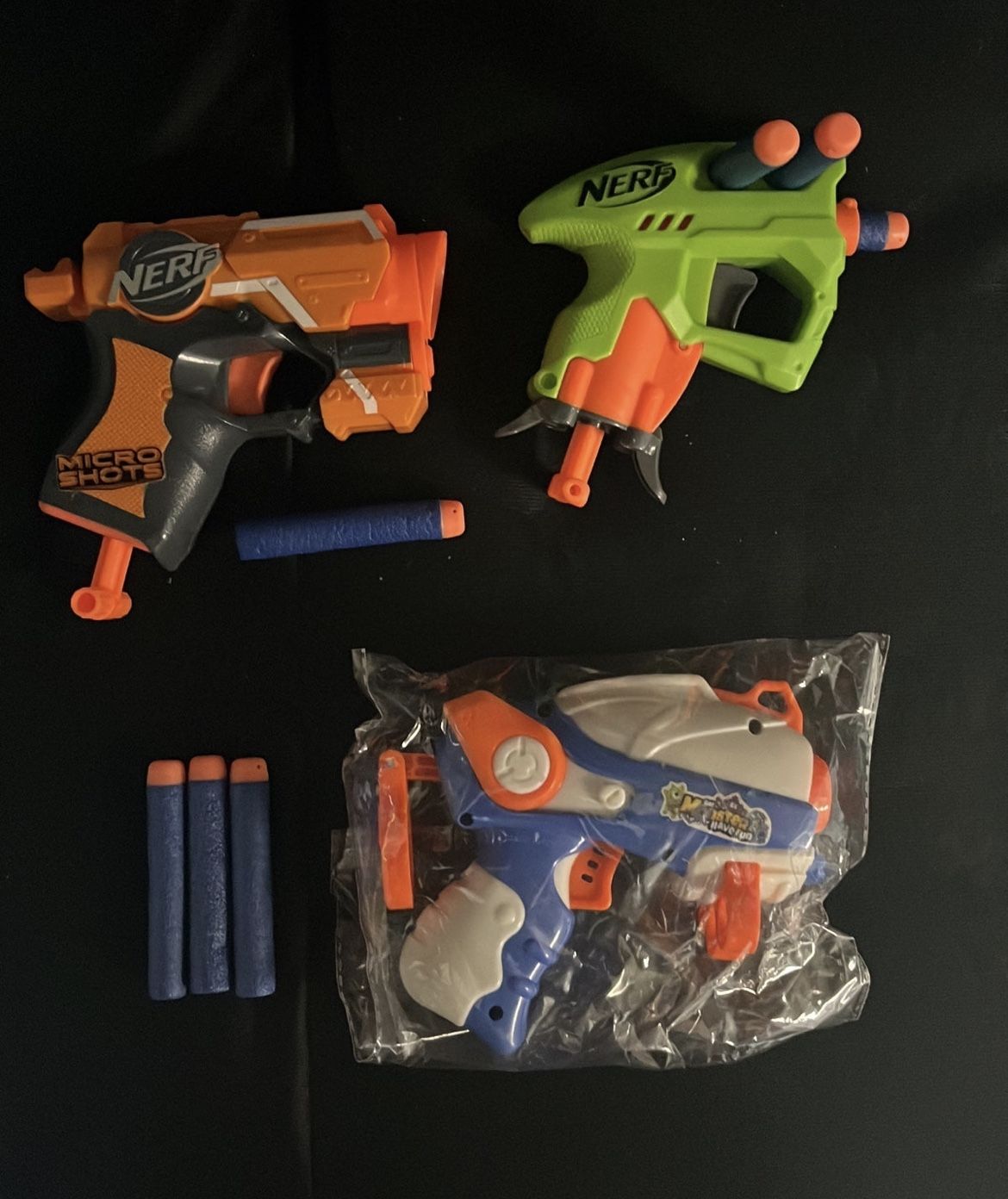 Nerf Micro & Nano Dart gun lot of 3
