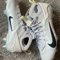 New Nike Huarache 9 Elite Mid LAX SE Lacrosse Shoes - Football Grey/Black/White Luminous Green