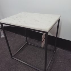 Genuine White Marble Top End Table,  NEW 
