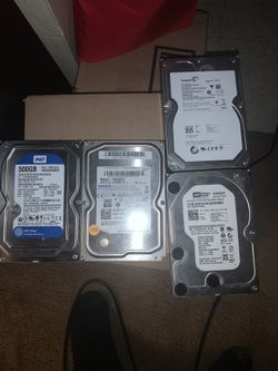 Old Hardrives, 500gb - 1TB