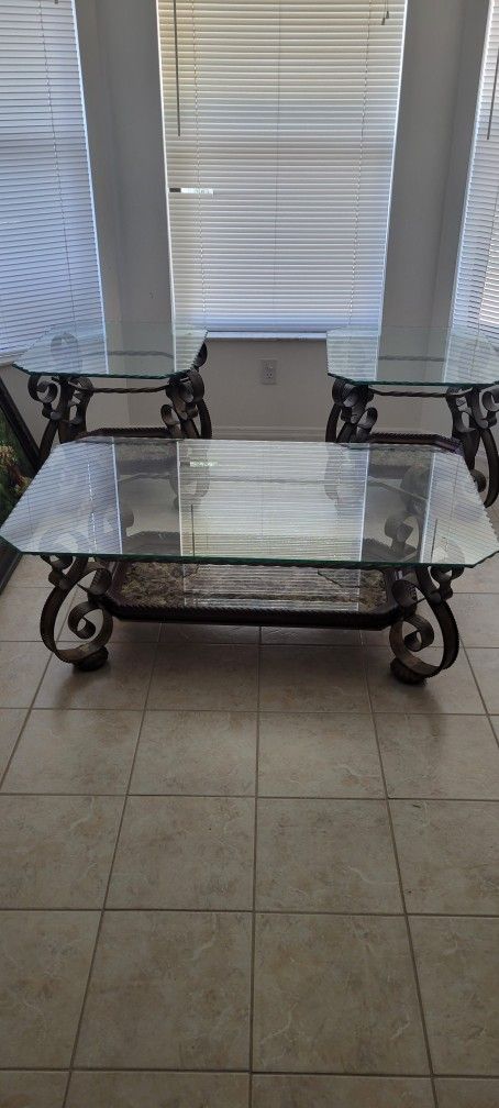 Coffee Table With End Tables.