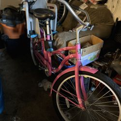 Pink Marin Beach Cruiser With Child Seat 