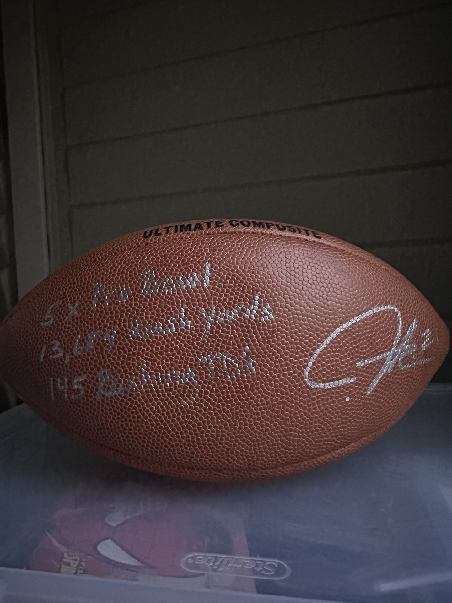 Ladainian Tomlinson LT signed football with THREE...