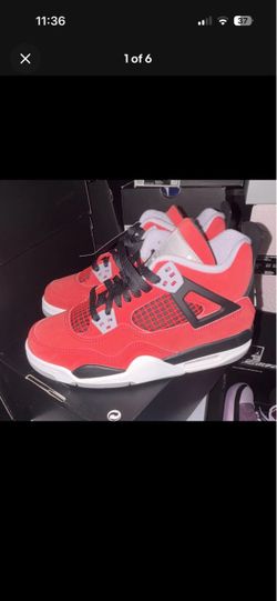 Jordan Air Jordan 4 Retro Toro Bravo GS Fire Red Size 4.5 size308497-603