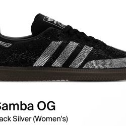 Size 7.5w adidas Samba OG Rhinestone Black Silver (Women's)
