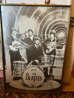 Large Framed Vintage Beatles Poster