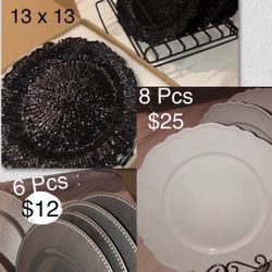 Beautiful Charger Striker Dinner Plate sets -13inch-PRICES on photo & details below for each 