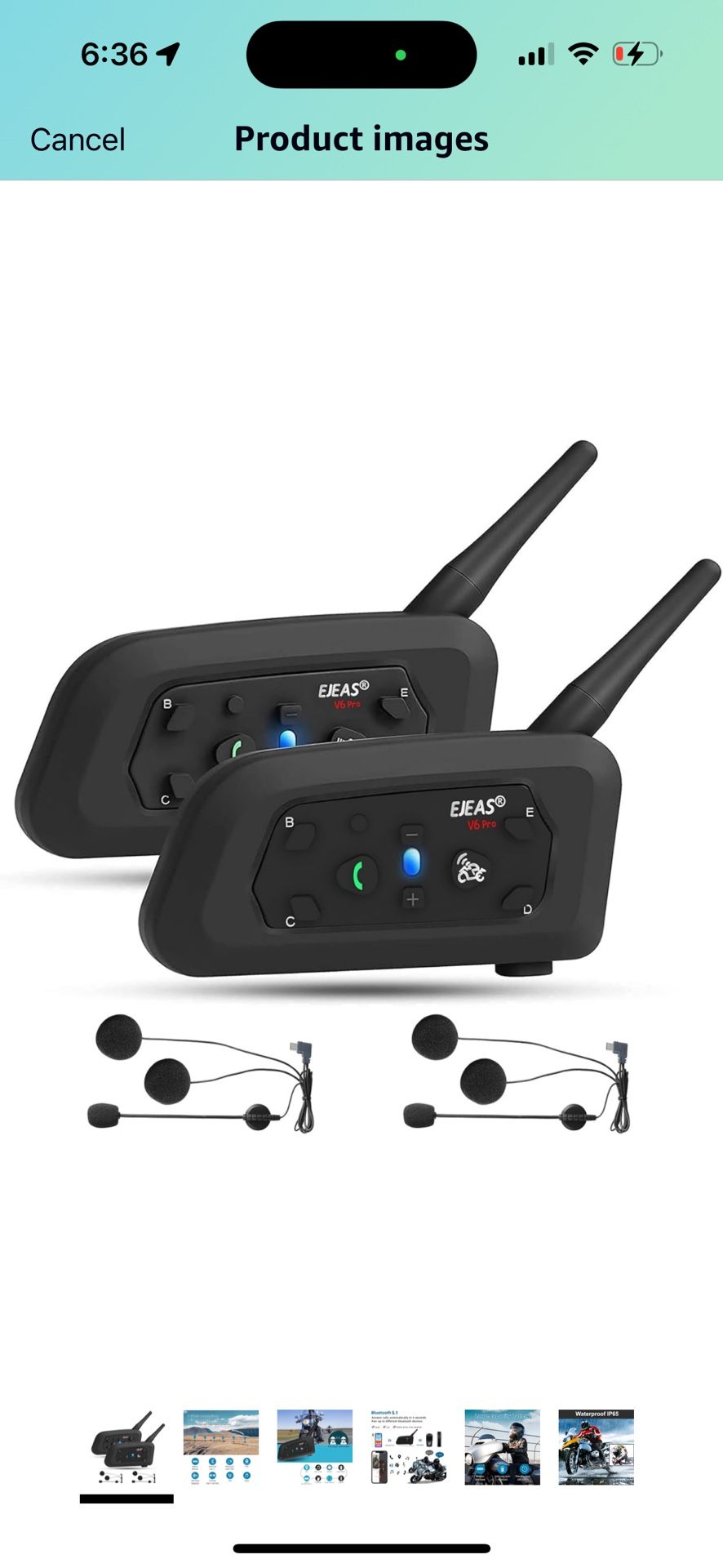 Pro Motorcycle Bluetooth Headset, 2 Riders Intercom Bluetooth 5.1 Helmet Communication System with Auto-Answering Call and Noise Reduction for Motorcy