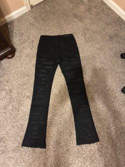 rockstar black stacked jeans