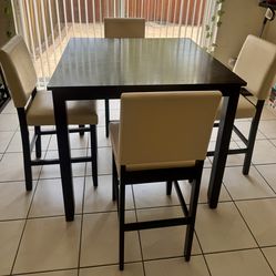 High table with four (4) chairs