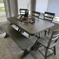 Kitchen Table 4 Chairs And Bench 