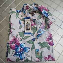 Cooke Street Hawaiian Islands Floral Shirt Size L