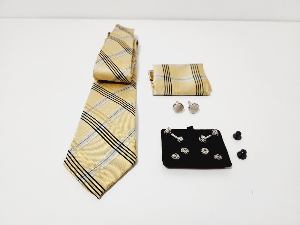 Cufflinks Set & 3PC Alexander Julian Colours Hand Made Woven Tie with Hanky & Cufflinks Set
