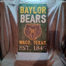 Legacy Handmade Baylor Bears Rustic Wood Sign – USA Made