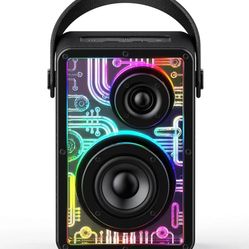 Raymate Bluetooth Speakers Wireless, 80W Bluetooth Speakers with Subwoofer Bluetooth-V5.3, HiFi Stereo Sound, Rhythmic Lighting System, 15H Playtime, 