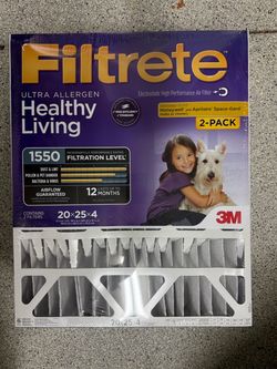 New Filtrete 20x25x4 Air Filter, MERV 12, MPR 1550 , 2 pack HVAC Filters $40 physical cash only