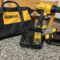 Dewalt 1/2”  Cordless Drill Drive - 2 Batteries - Charger And Bag
