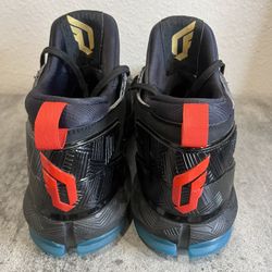 ADIDAS DAME LILLARD 2 BOUNCE BLACK BASKETBALL SHOES-MEN’S SIZE 10-preowned