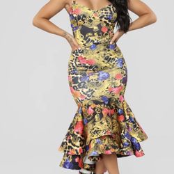 Small  And XL , Multi Color Floral Dress