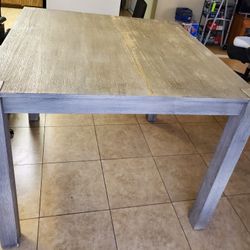 Tall Wood Dining Table- Gray Finish