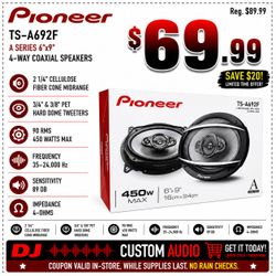 Pioneer TS-A692F Car Speakers A Series 6x9 Inch 4-Way Coaxial Speaker System 450 Watts TS-A692F 🚨 Payment Options Available 🚨 No Credit Needed 🚨